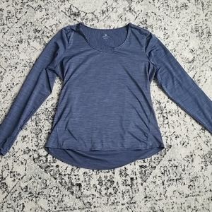 Long Sleeve Athleta Top in Navy Blue